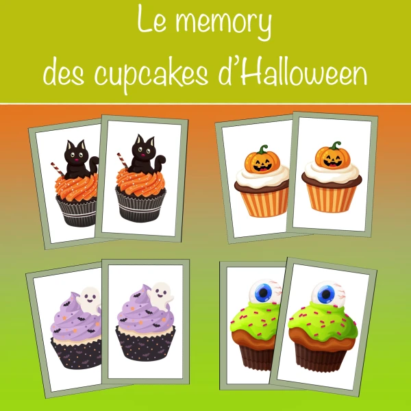 Le memory des cupcakes d'Halloween