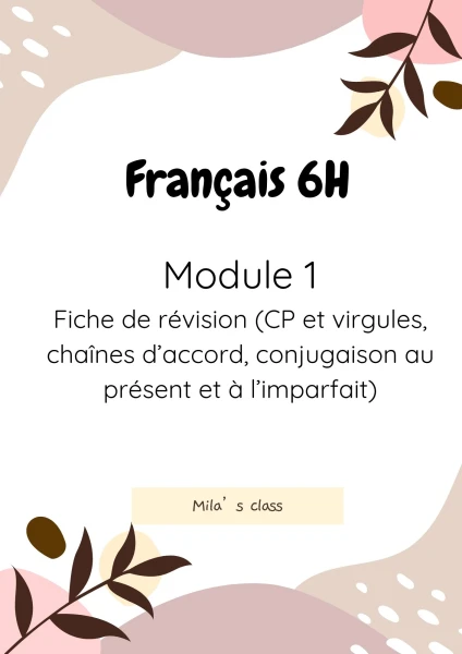 6H - module 1 : fiche de révision