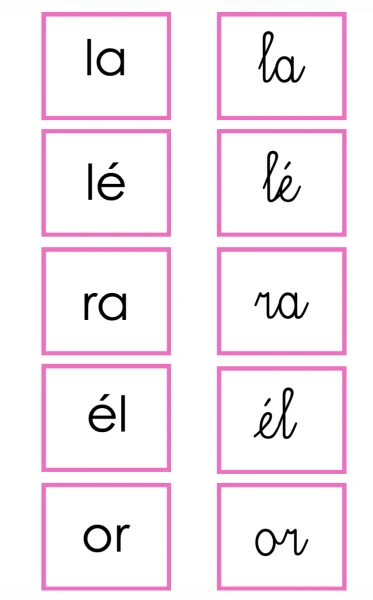 Lecture de syllabes en écriture liée 3H