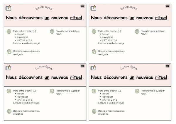 Rituel de français - phrase du jour 5-6P