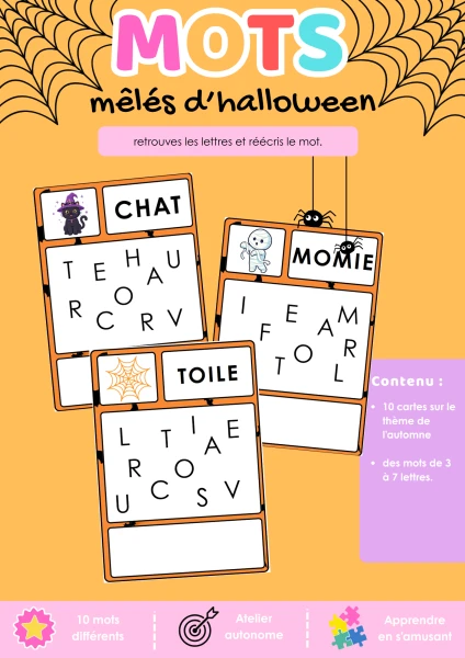 1P-2P – mots mêlés d'halloween