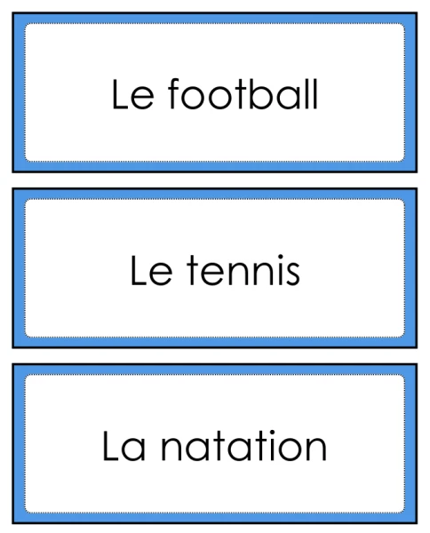 Atelier de classification MER thème sport