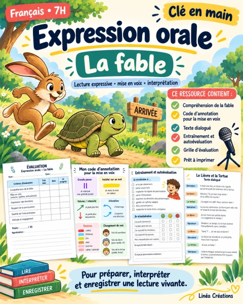Evaluation Expression Orale - La Fable - Série Orange
