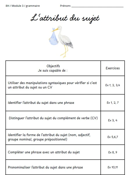Dossier sur l'attribut du sujet 8P M3