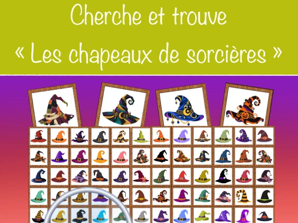 Cherche et trouve "Les chapeaux de sorcières"