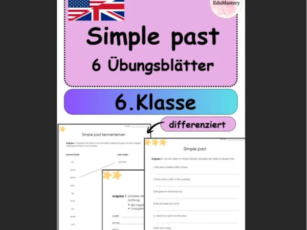 Past Simple 6 : fiches d'exercices A1 | Fiches d'exercices différenciées pour les classes de 5e et 6e