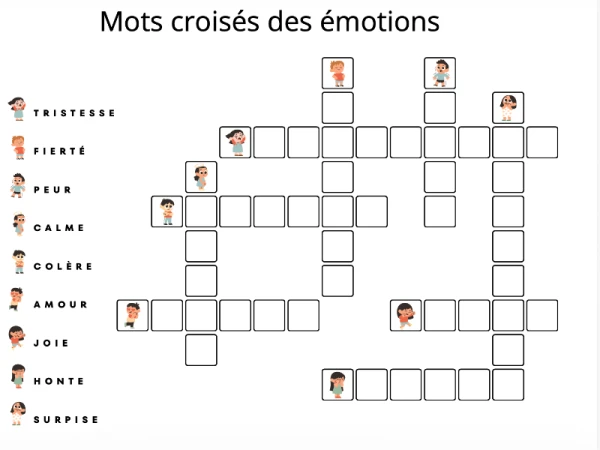 mot croisé des émotions