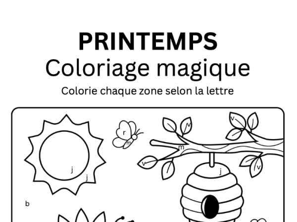 coloriage magique printemps