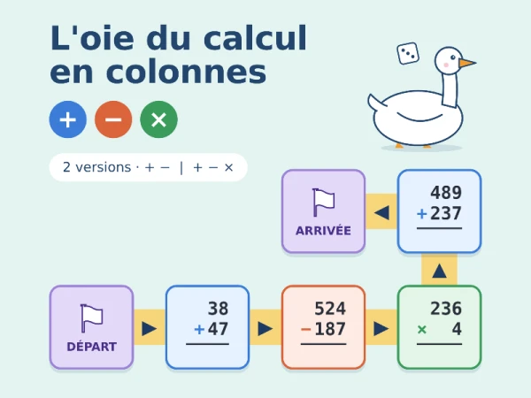 Jeu de l’oie « L’oie du calcul » (2 versions)