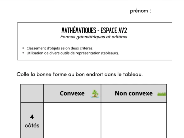 Évaluation maths 4H - Espace AV1.2