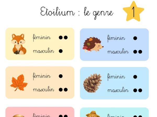Etoilium genre et nombre