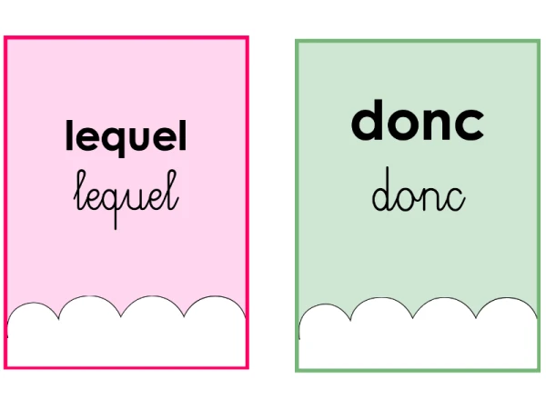 Affichage mots outils 4P - Temps 7