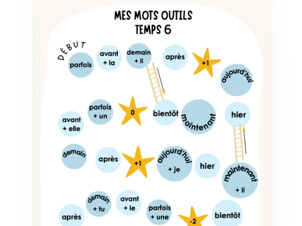 Jeu de l'oie - mots outils 4P - temps 6