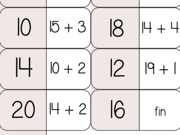 Domino addition jusqu'à 10