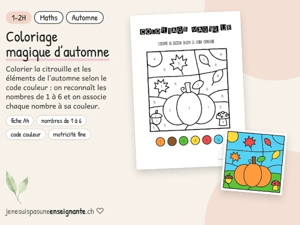 Coloriage magique d'automne 1-6
