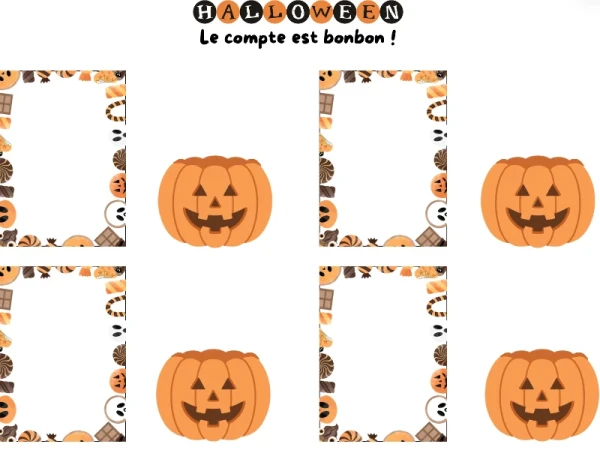 Jeu dénombrement maths Halloween