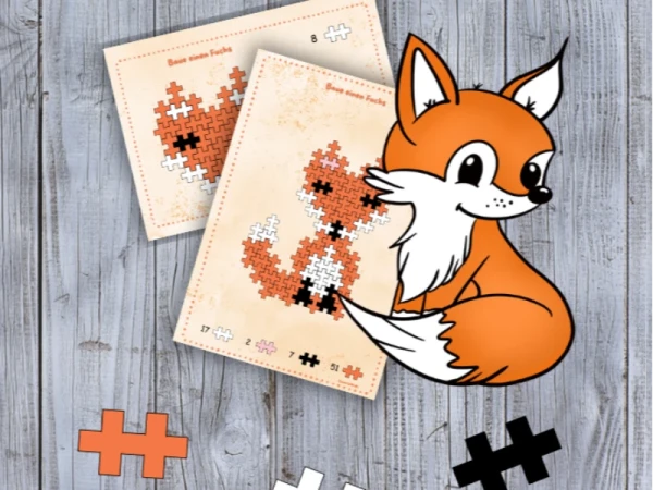 🦊 Gabarit à emboîter « Renard » Plus-Plus Atelier d'automne