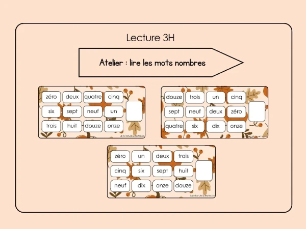 Atelier : lire les "mots" nombres