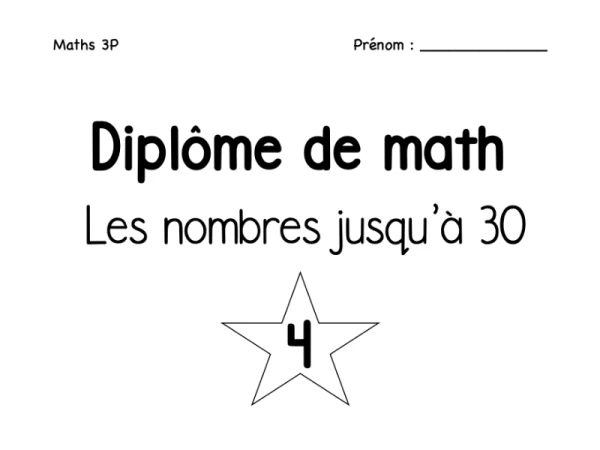 Diplôme de  maths 0 à 30