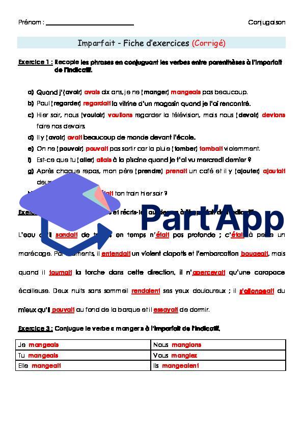 Français 7H-8H - Imparfait (fiche d'exercices 1 + corrigé)_3