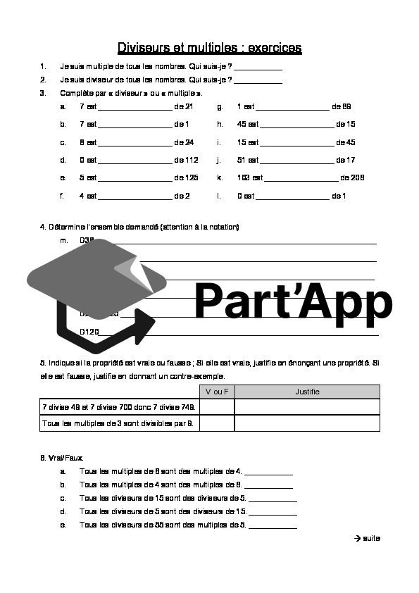 Diviseurs et multiples – Exercices de récapitulation (7H–8H)_2