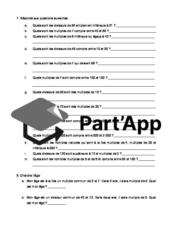 Diviseurs et multiples – Exercices de récapitulation (7H–8H)_3