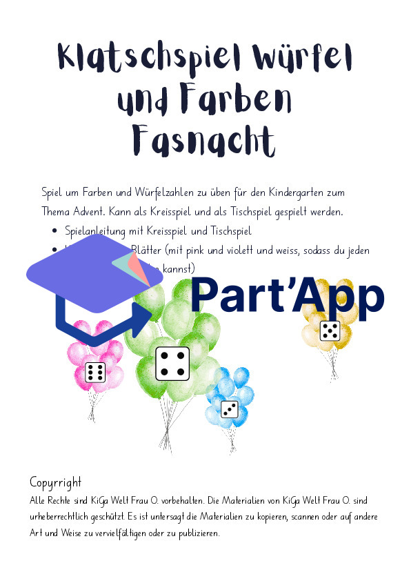Klatschspiel Würfel und Farben Fasnacht_2