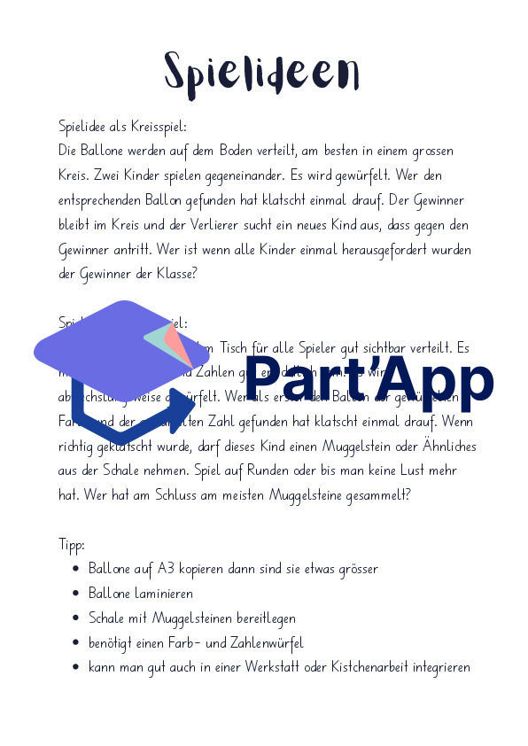 Klatschspiel Würfel und Farben Fasnacht_3