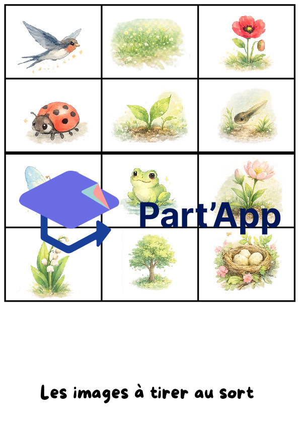 Loto du printemps à imprimer – jeu de vocabulaire cycle 1 (PDF gratuit)_6