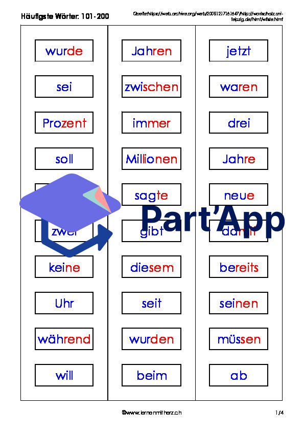 Mots les plus fréquents : 101-200 (allemand)_2