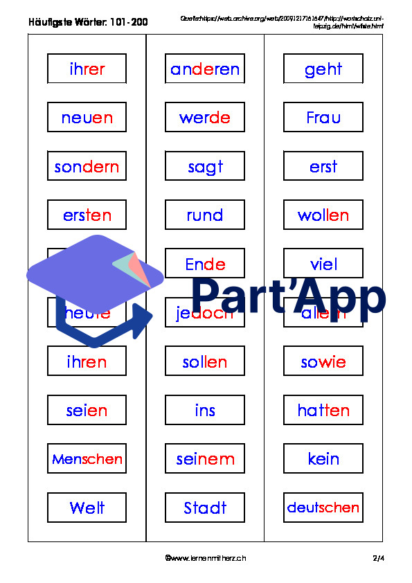 Mots les plus fréquents : 101-200 (allemand)_3