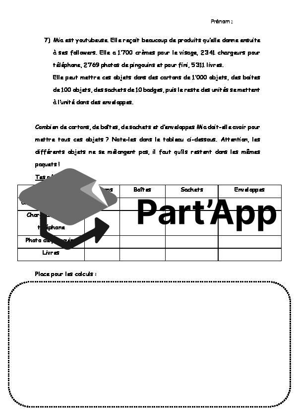 Dossier de révision des ECR de mathématique pour les 6P_5