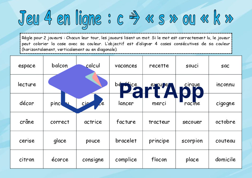 Jeu 4 en ligne : la lettre c qui chante s/k (temps 4)_2