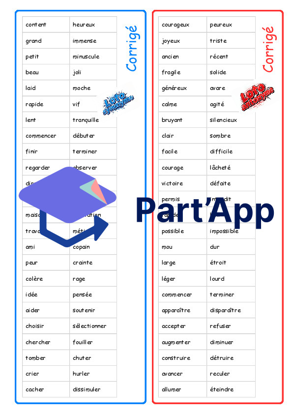 Loto synonyme et antonyme_8