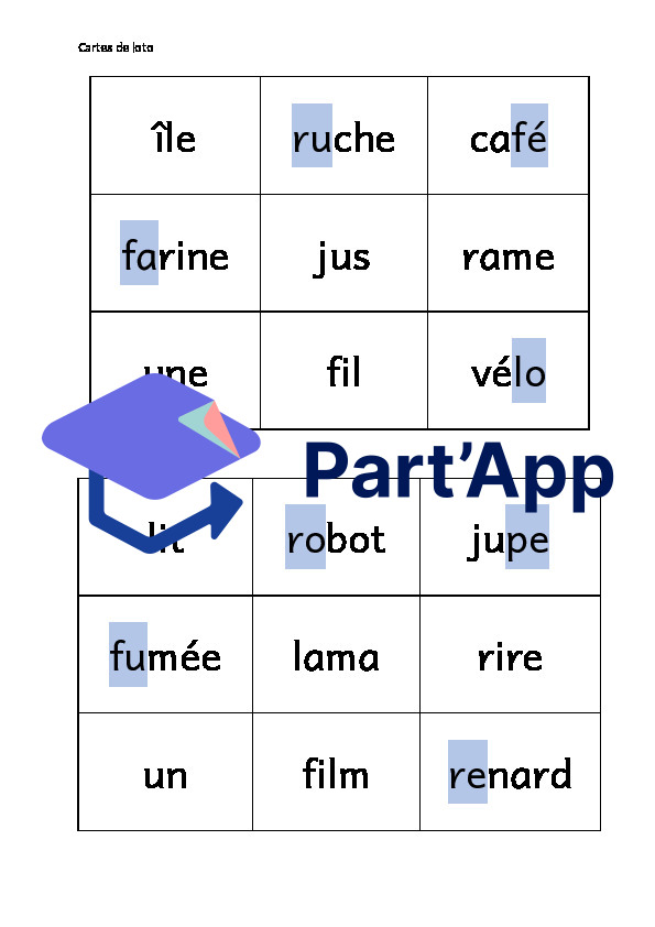 LOTO : mots décodables du Temps 1_3