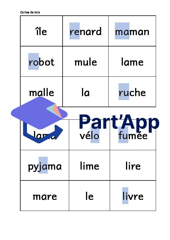 LOTO : mots décodables du Temps 1_7