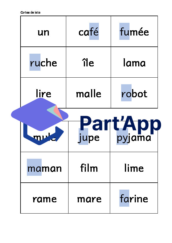 LOTO : mots décodables du Temps 1_9