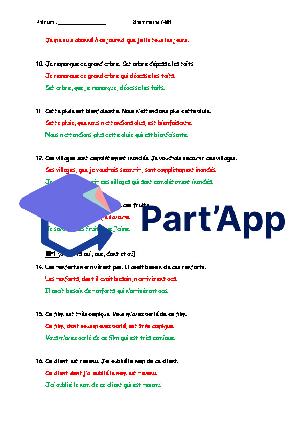 PHRASE SUBORDONNÉE RELATIVE_Enchassement_EXERCICE_6