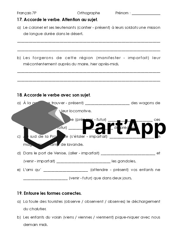 L'accord du verbe avec le sujet (temps simples)_9