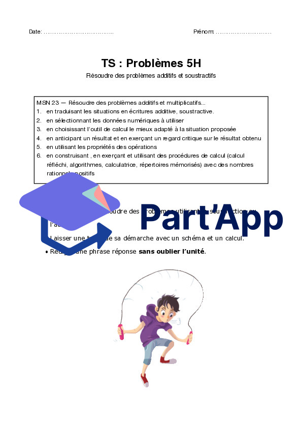 ETA problèmes mathématiques 5H 5P_2