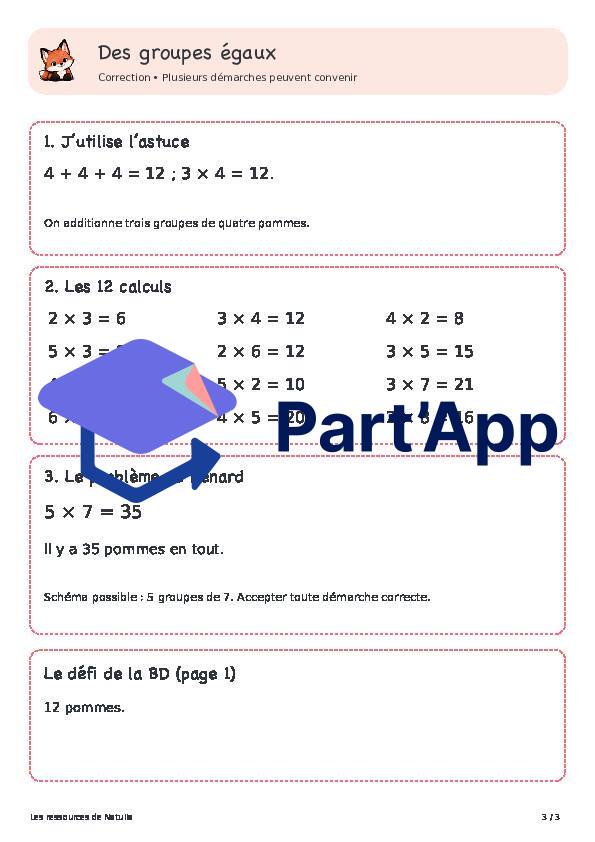 🦊 Les astuces des renards — 1. Multiplication : Comprendre les groupes égaux | 1 CHF 🦊_4