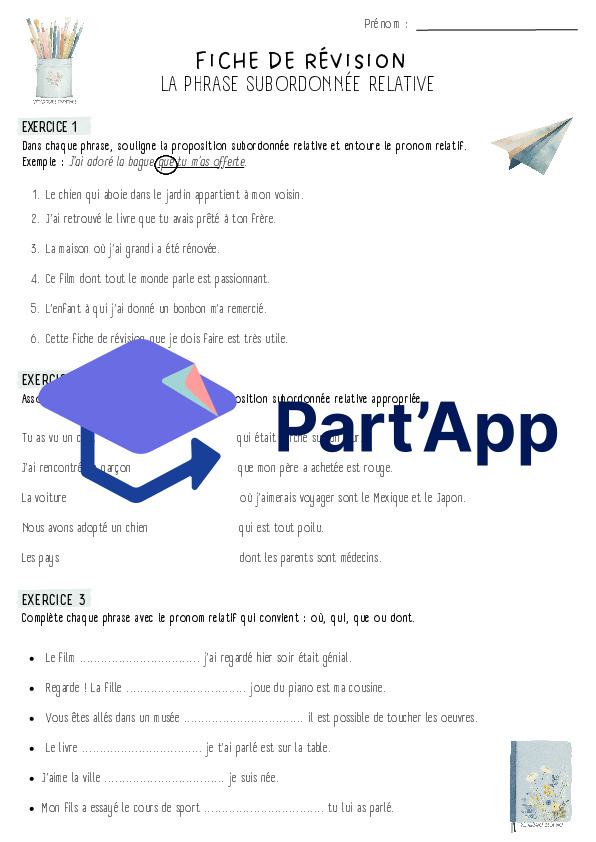 Révision (Grammaire) - Phrase subordonnée relative_2