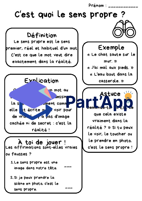 Dossier complet Sens Propre & Sens Figuré - Vocabulaire et Expressions (6H)_3