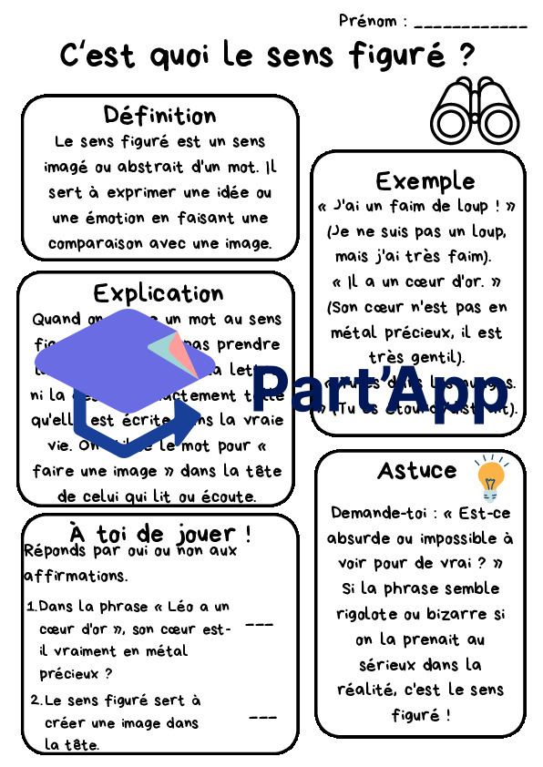 Dossier complet Sens Propre & Sens Figuré - Vocabulaire et Expressions (6H)_4