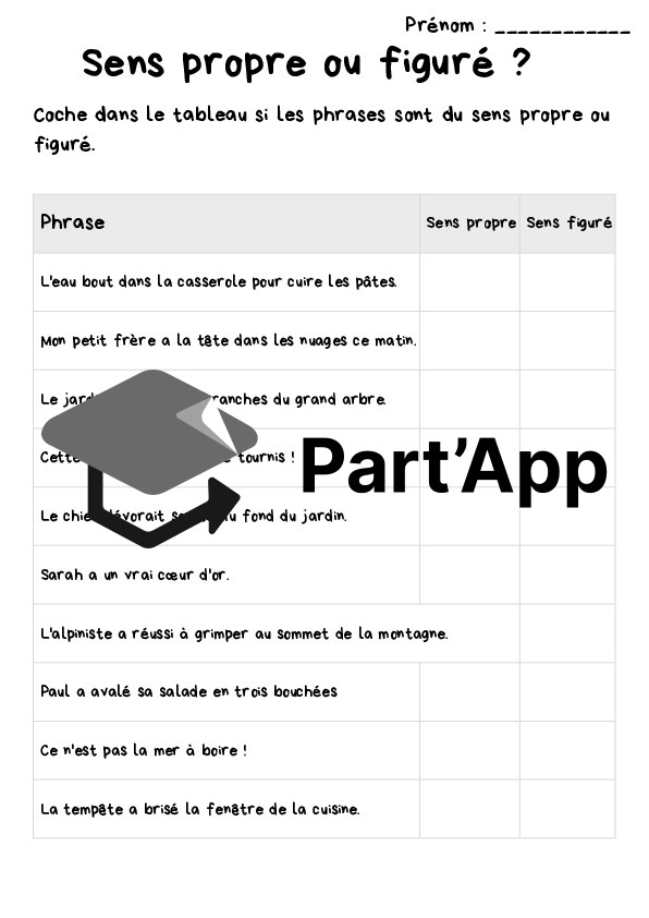 Dossier complet Sens Propre & Sens Figuré - Vocabulaire et Expressions (6H)_6