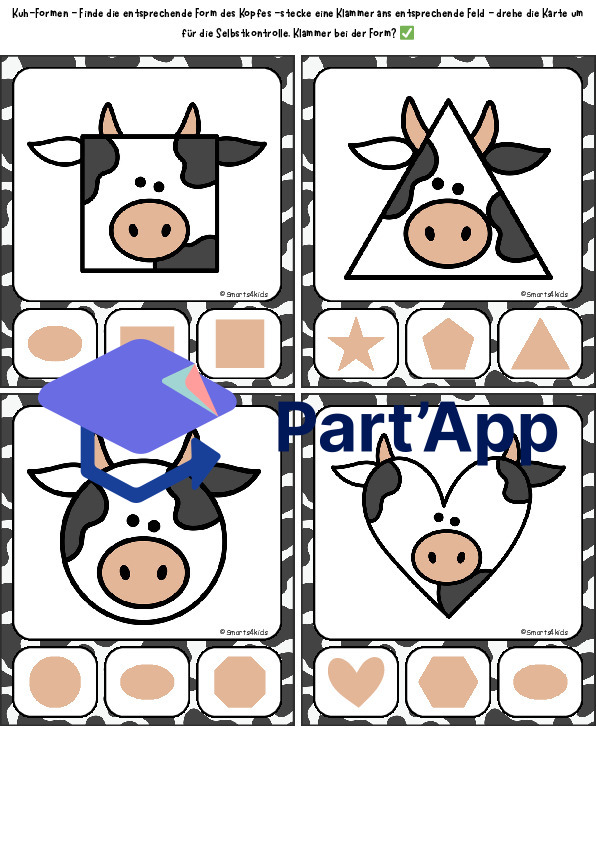 🐮 Formes de vache Cartes à agrafer Ferme_9