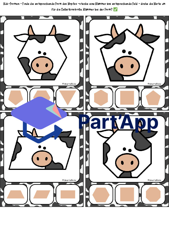 🐮 Formes de vache Cartes à agrafer Ferme_13
