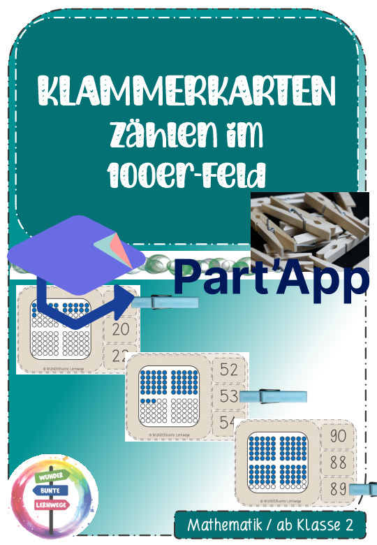 KLAMMERKARTEN - Zählen im 100er-Feld - Mathe - ab Klasse 2_2