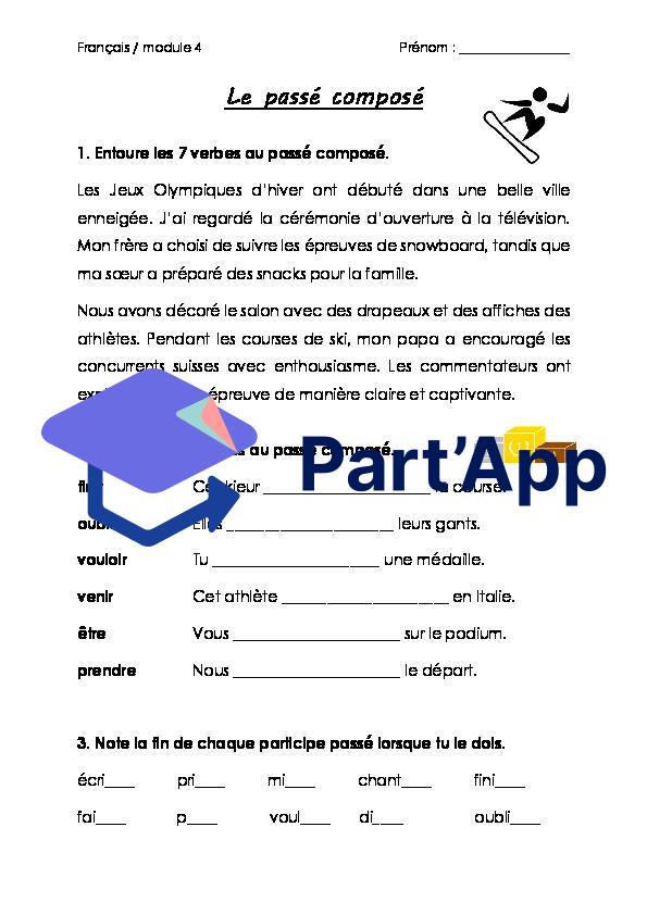 Le passé composé / module 4 / 6P_3