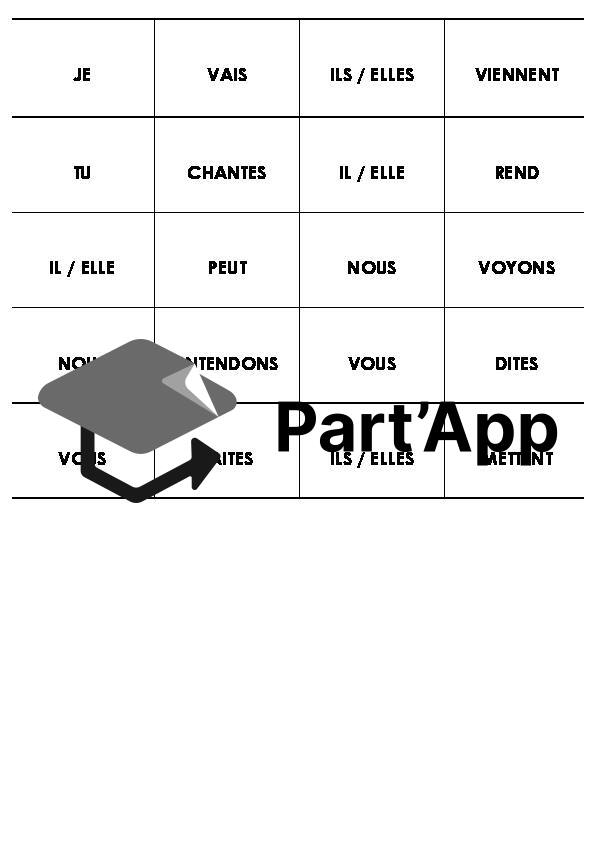 Memory conjugaison du présent_2